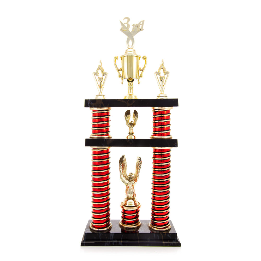 Double Tier Column Trophy with Gold Cup – CR2002 - TrophyStore