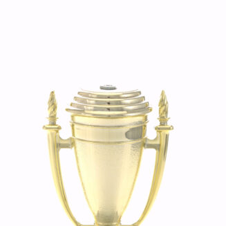 Gold Cup with Flame Trim - A021B+M3