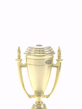 Gold Cup with Flame Trim - A021B+M3