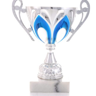Silver Blue Metal Cup - CU0027B+M8