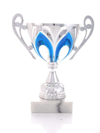 Silver and Blue Metal Cup - CU0027A+M9