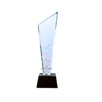 Glass Trophy White Stars - CSE56L