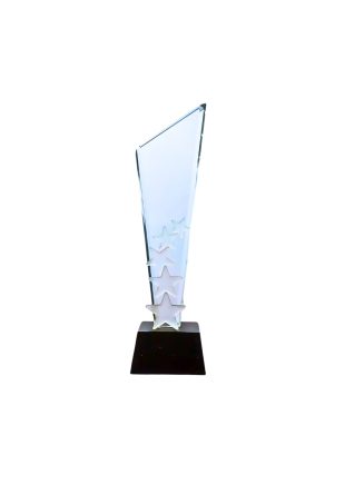 Glass Trophy White Stars - CSE56L