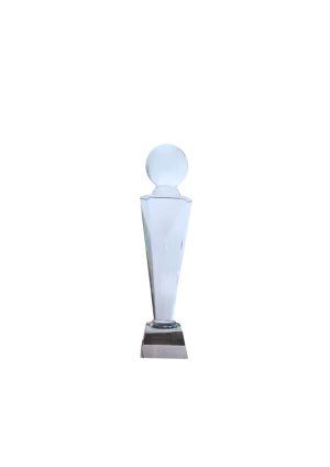 Glass pillar Trophy with earthball  - LD-T029
