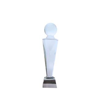 Glass pillar Trophy with earthball  - LD-T029