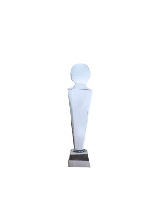 Glass pillar Trophy with earthball  - LD-T029