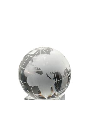 Glass pillar Trophy with earthball  - LD-T029 - Image 2