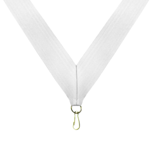 White Neck Ribbon with Clip - RB-W