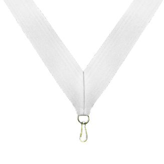White Neck Ribbon with Clip - RB-W