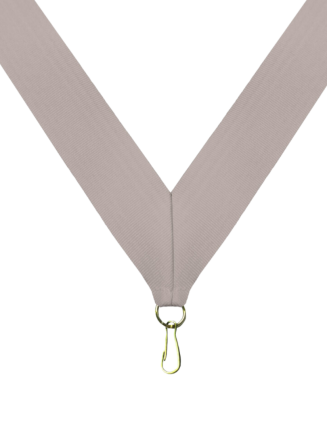 Grey Neck Ribbon with Clip - RB-G1