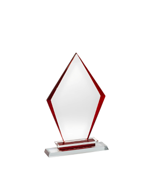 Kite Shaped Glass trophy with Red Sides - GH-3044