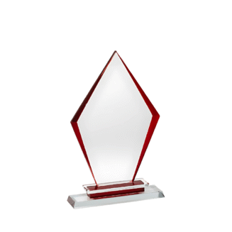 Kite Shaped Glass trophy with Red Sides - GH-3044