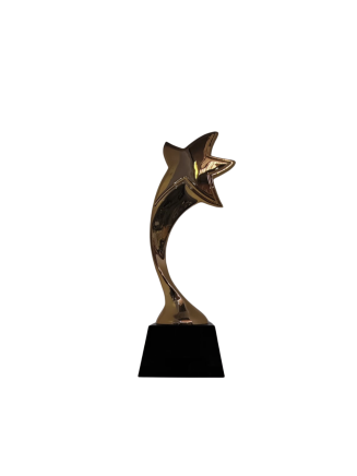 Gold Star on Black Glass Base - CS-QQ-2M