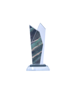 Green Printed Glass Trophy - CS-PRI-04