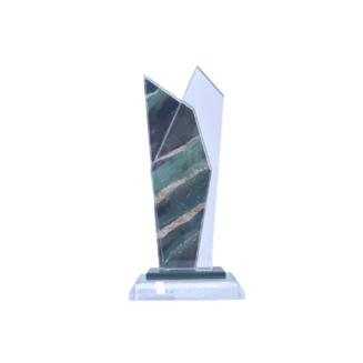 Green Printed Glass Trophy - CS-PRI-04