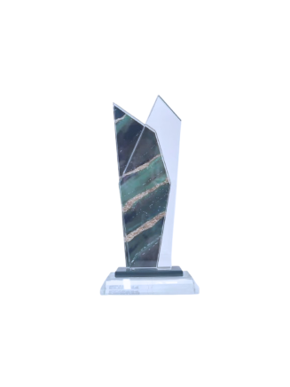Green Printed Glass Trophy - CS-PRI-04